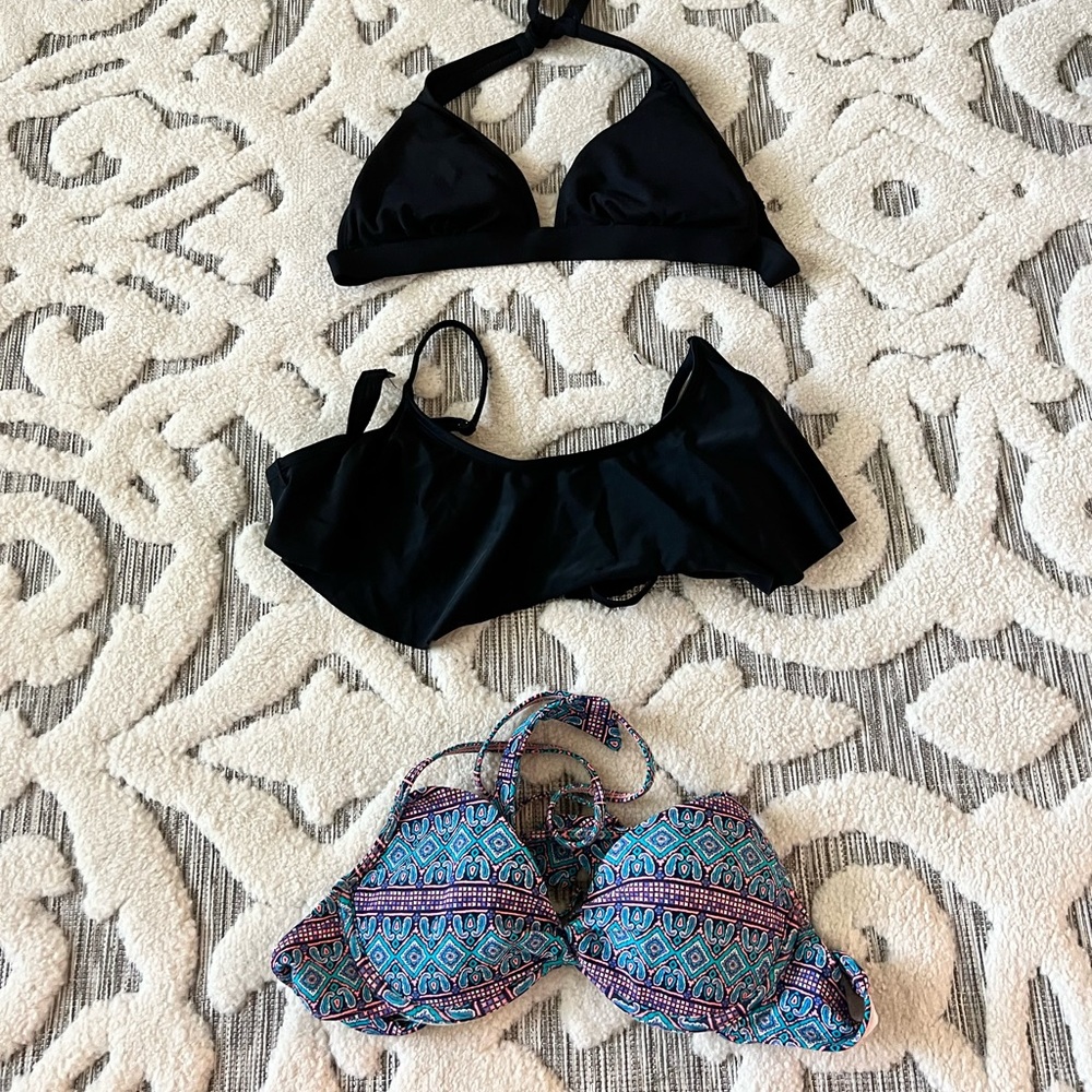 Swimsuit tops lightly used.
